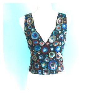 Armani Collezioni Multi-Color Sequined Top
